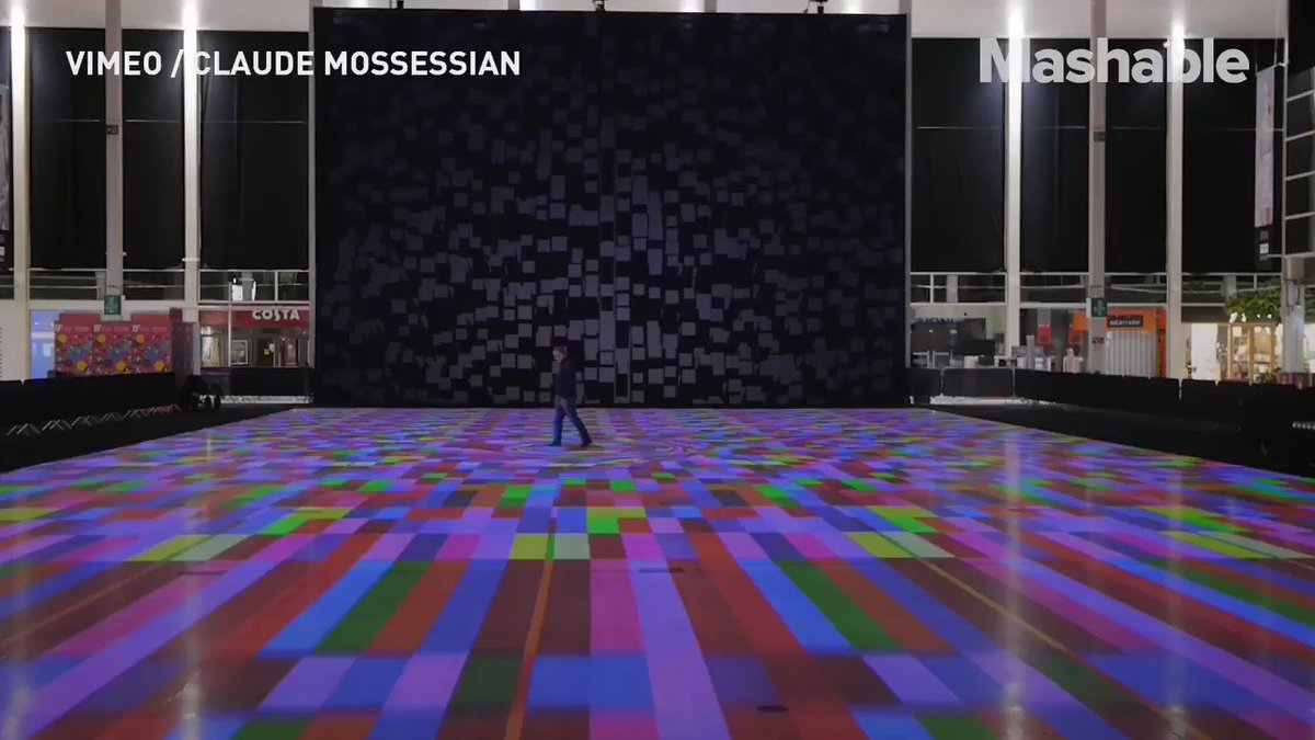 This psychedelic floor changes colors and patterns as you walk on it