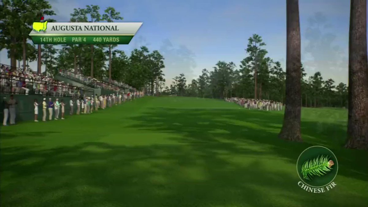 Two. More. Weeks! #Masters No. 14, Chinese Fir.  Par 4 - 440 yards https://t.co/MPxtXbPGRZ