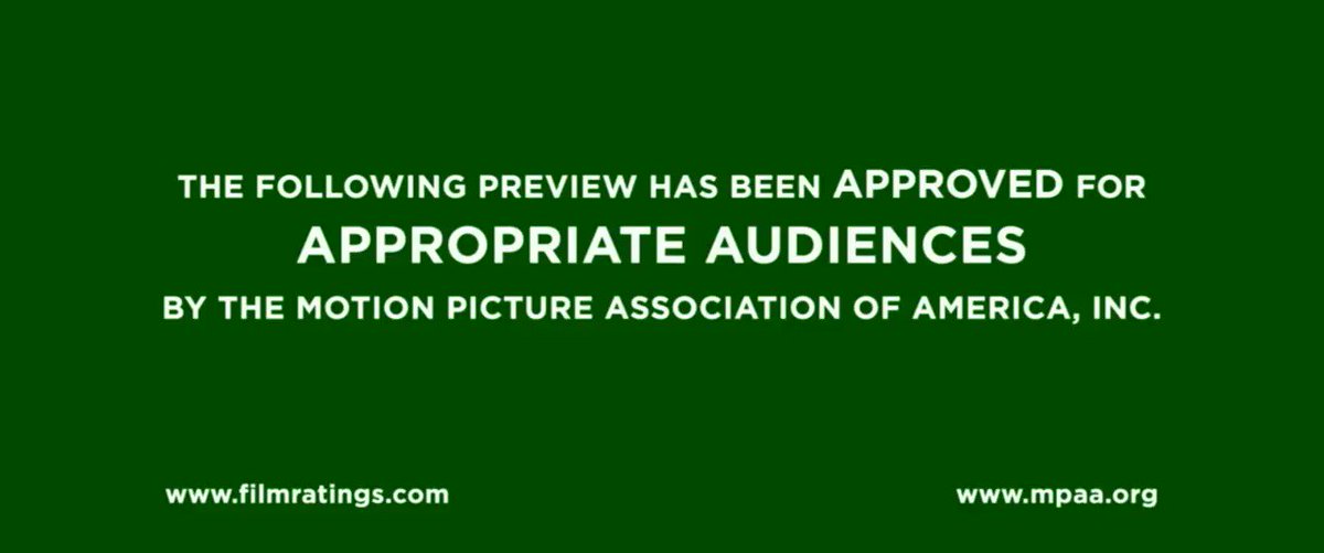 Appropriate audiences. The following Preview has been approved for all audiences PG. The following Preview has been approved for all audiences by the Motion picture Association of America Inc.