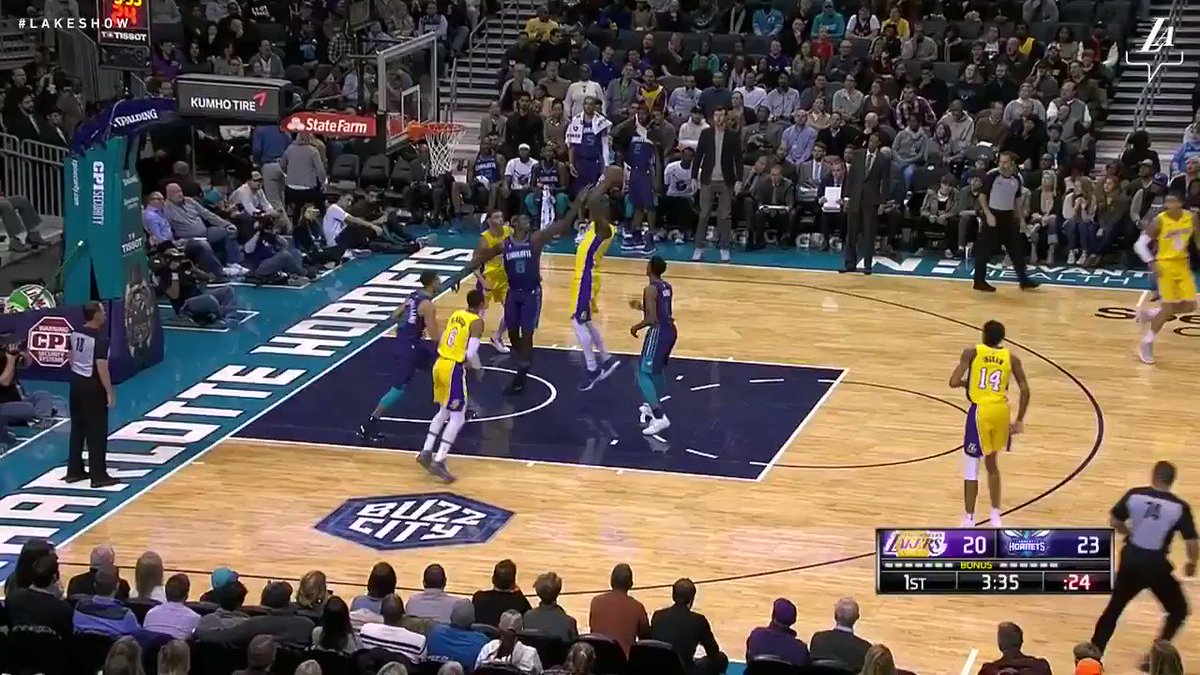 🎥 Kyle Kuzma grabbed a career-high 14 rebounds tonight against Charlotte #LakersWin https://t.co/RaFO2KzBm5