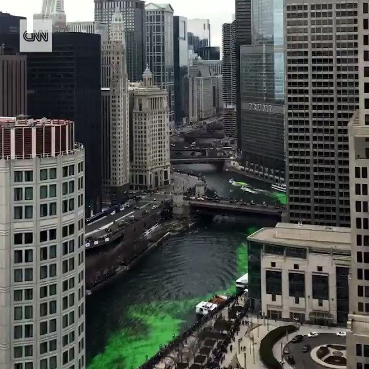 CNN on Twitter "The Chicago River turns green for St. Patrick's Day
