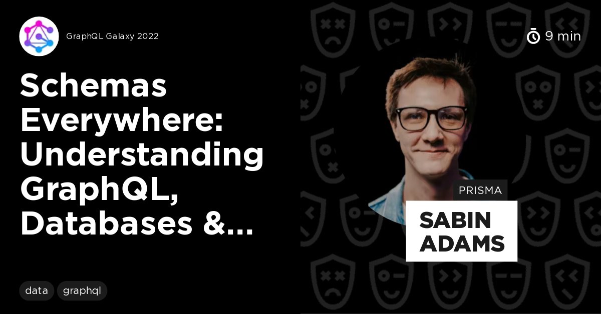 GraphQLGalaxy's tweet card. Welcome to the talk! As developers, we manage and understand the data that the world runs on. Each individual schema in your infrastructure defines your data in the context of its own domain. The...