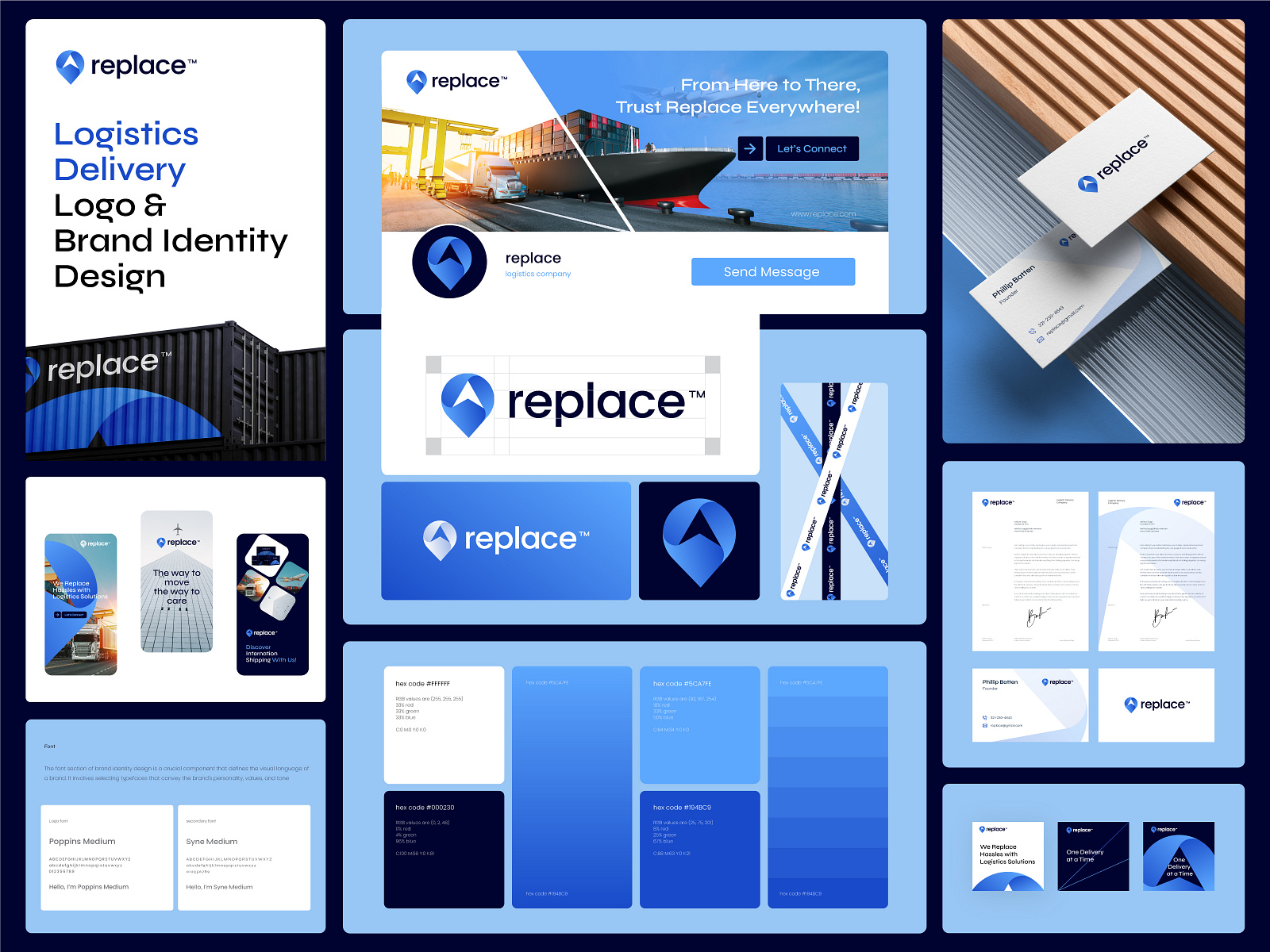 logodesignart's tweet card. Logistics Delivery Companies Logo & Brand Identity Design