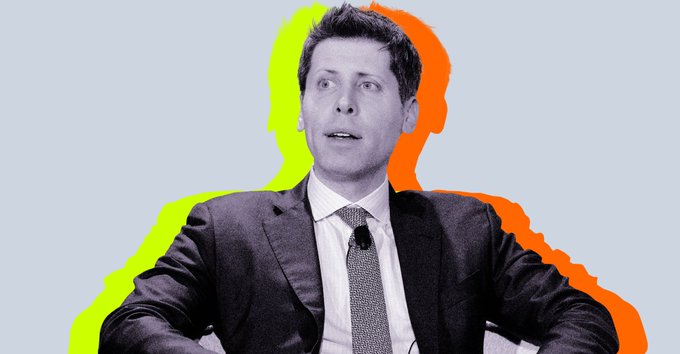 Photo collage of Sam Altman.