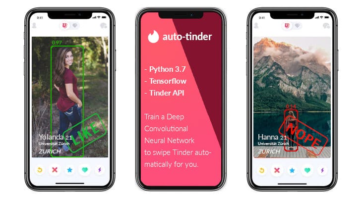 hackernoon's tweet card. Auto-tinder was created to train an AI using Tensorflow and Python3 that learns your interests in the other sex and automatically plays the tinder swiping-game for you.