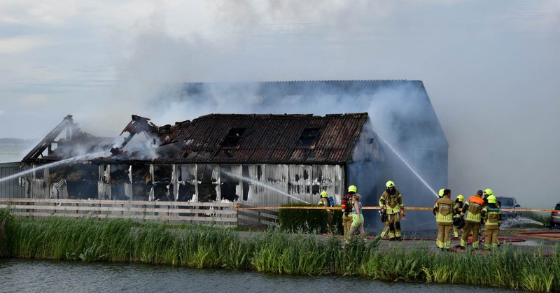 Brand in schuur in Avenhorn; schapen gered
