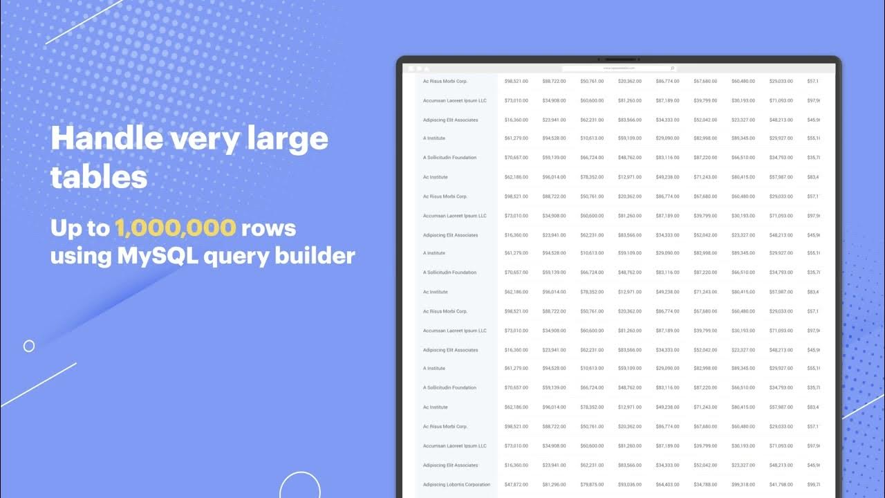 wpdatatables's tweet card. Mastering Large Data Tables: Harness the Power of MySQL Query Builder...