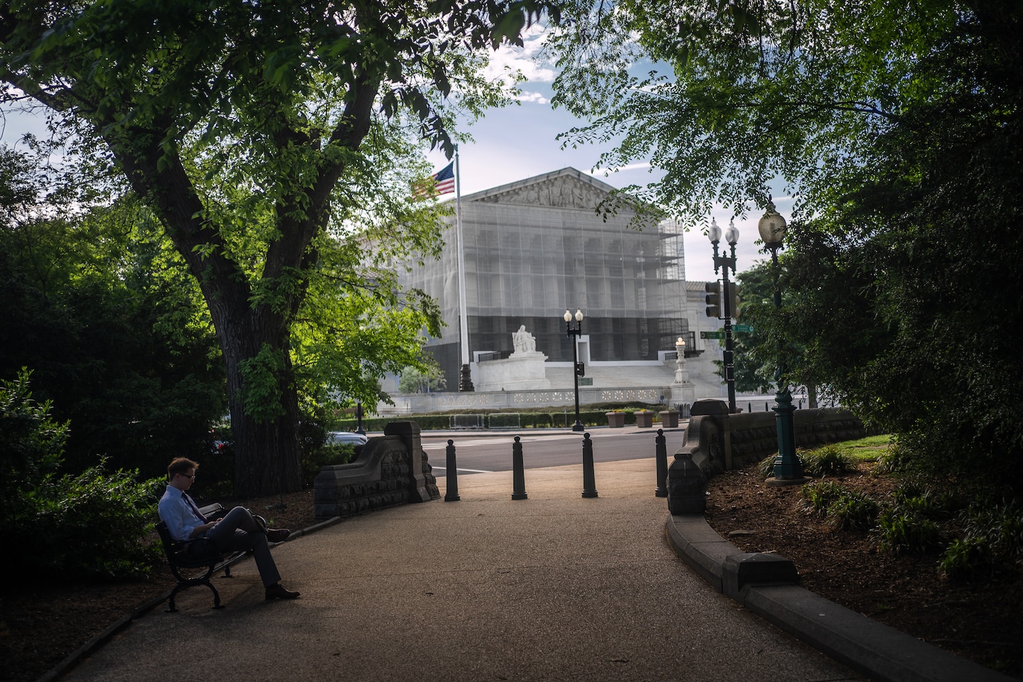 JNelsonLDF's tweet card. Justice Kavanaugh paused a ruling that bars individuals in some Midwestern states from filing lawsuits claiming that voting laws discriminate on the basis of race.