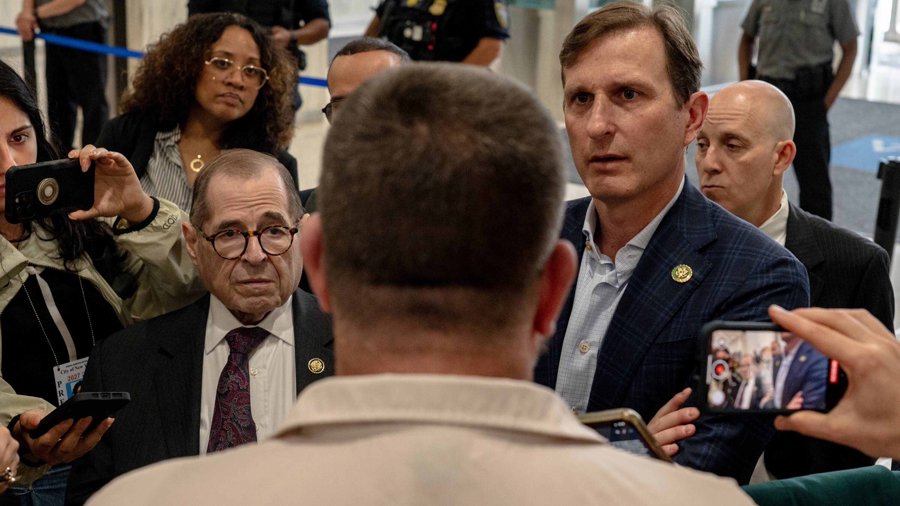 luisferre's tweet card. Nine members of Congress are accusing the federal authorities of blocking their right to examine conditions at what is supposed to be a temporary stop for detained immigrants.