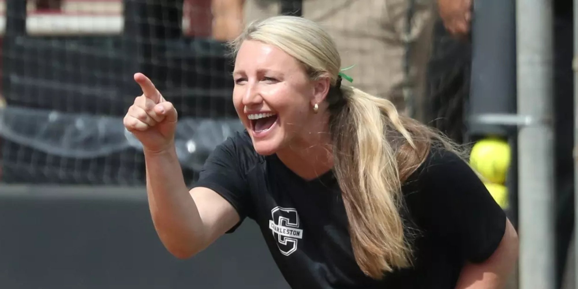 justfactsmaam's tweet card. Tracey Lynch is the new head coach at D3 Randolph College. She spent the last four years at College of Charleston and was the CAA Coach of the Year in 2025.