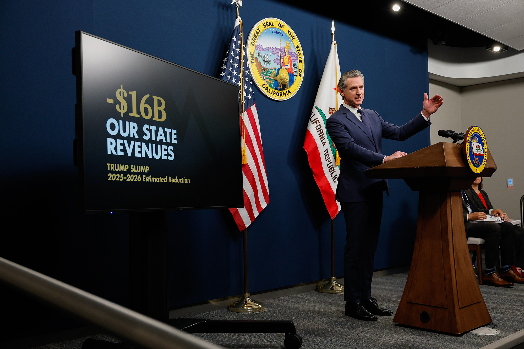 DanCALmatters's tweet card. Gov. Gavin Newsom is counting $7 billion drawn from a reserve account as revenue, making California's $20 billion budget deficit seem smaller.