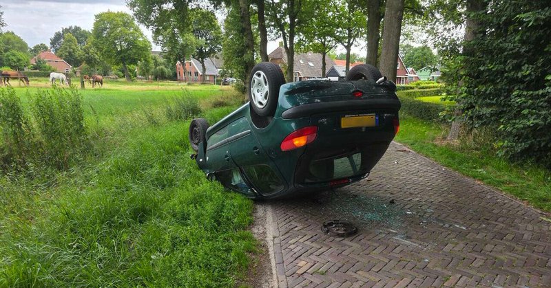 Incident op weggetje naar Gieten door hoge snelheid