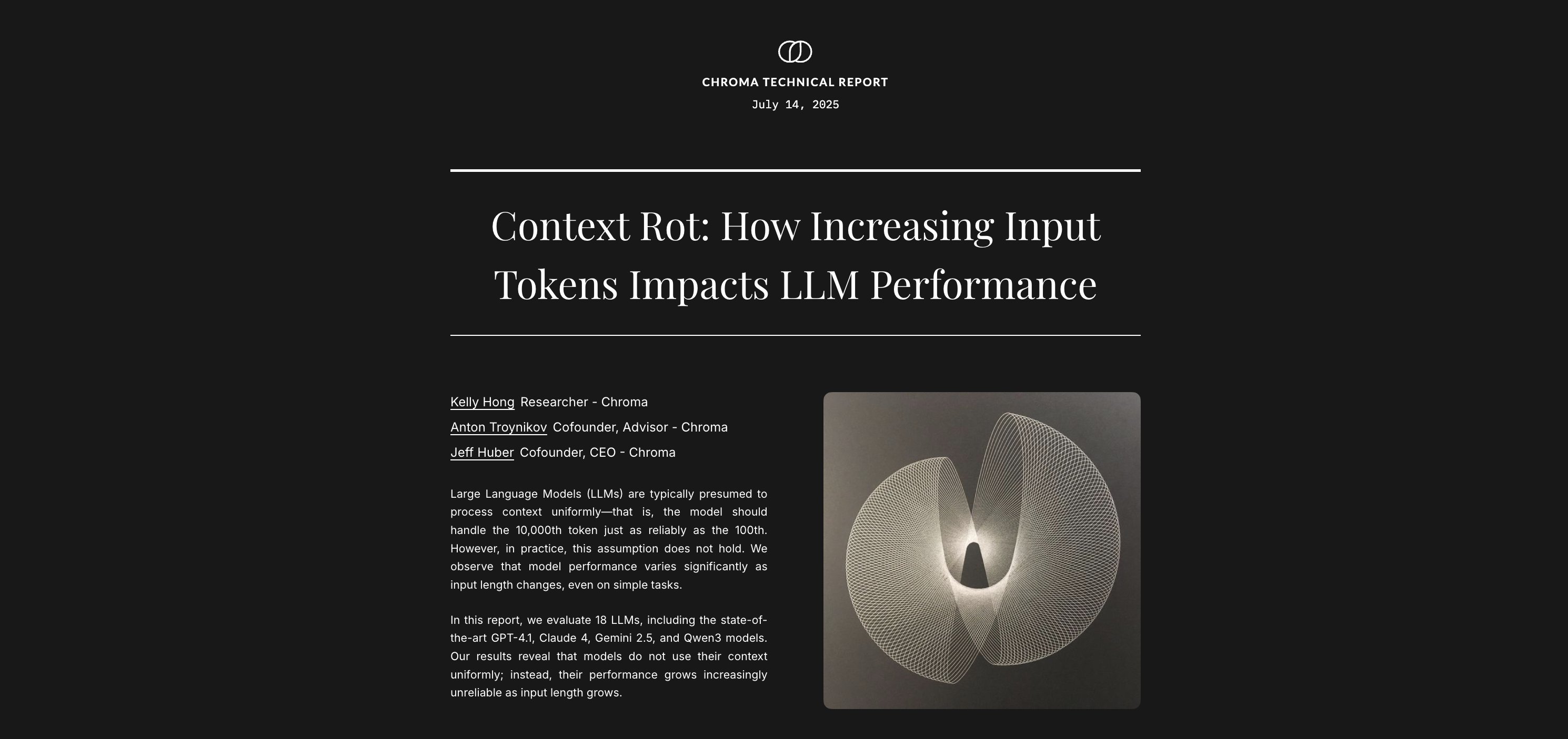 fkpxls's tweet card. Context Rot: How Increasing Input Tokens Impacts LLM Performance