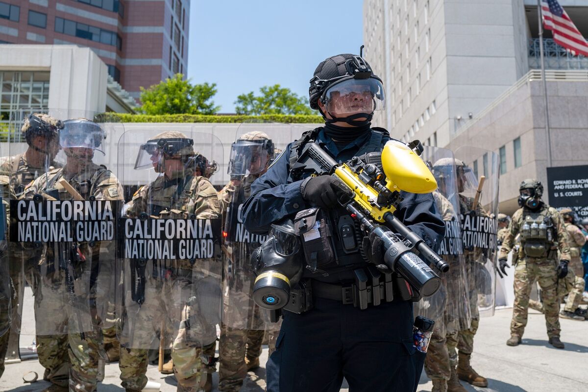 BobVanVoris's tweet card. California asked a federal court to halt the Trump administration’s “illegal” deployment of the state’s National Guard and the US Marines in Los Angeles to quell unrest over the president’s immigra...