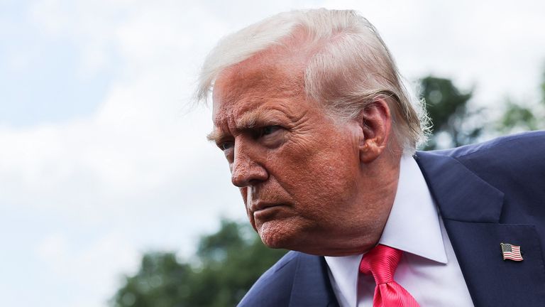 SkyYaldaHakim's tweet card. Donald Trump's decision to sell Ukraine weapons through NATO and threaten tariffs on Russia if they do not come agree to a ceasefire in 50 days is evidence of his frustration with Vladimir Putin.