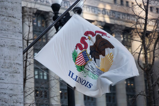 bradweisenstein's tweet card. Vote for the current Illinois flag not because it is so great, but because anything else wastes our tax dollars.