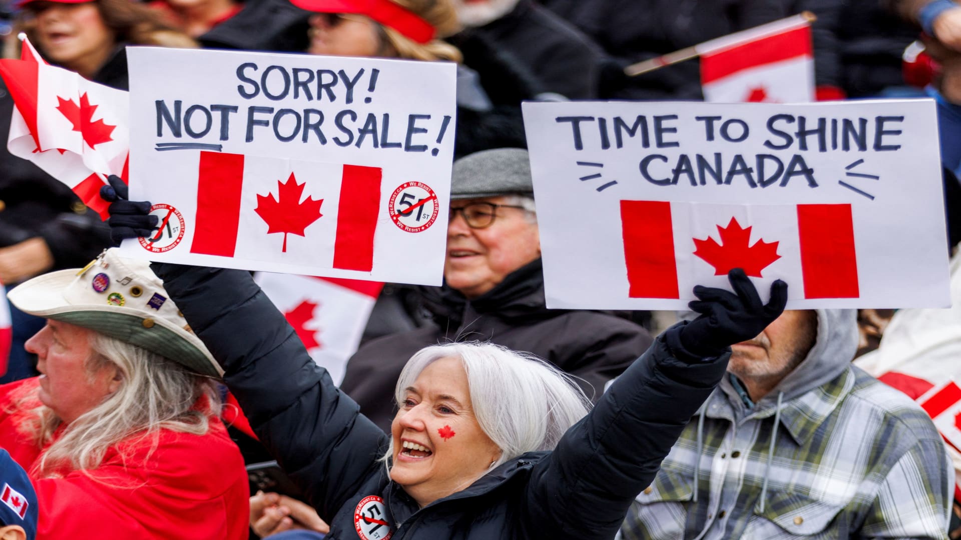 PIIE's tweet card. In response to U.S. tariffs and President Trump's threats to annex Canada, 71% of Canadian consumers say they intend to buy fewer American products this year.