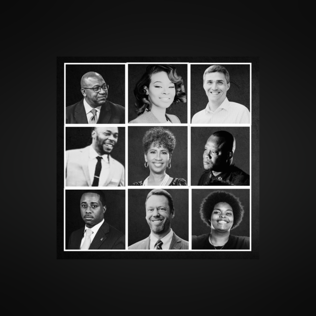 KathsBurgess's tweet card. Clockwise from top left: Rev. Keith Norman; Dr. Audrey Townsel; Daniel Kiel; Toney Armstrong; Amber Sherman; Lucian Dervan; Zayid Saleem; Austin Wyatt, Sr.; Rev. Rosalyn Nichols (center) Photo illu…