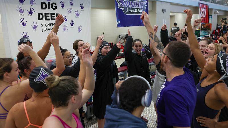 GoStonehill's tweet card. EASTON, Mass. (July 9, 2025) – The Stonehill College women's swimming program, led by head coach Matthew Distler, has been recognized as a Scholar All-America Team by the College Swimming & Diving...