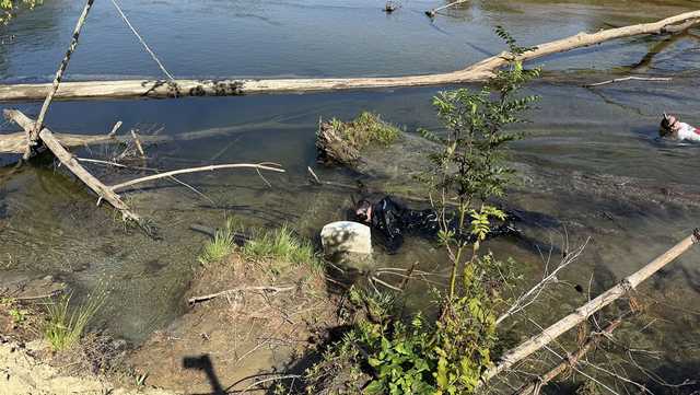95Photog's tweet card. Human remains at a privately owned cemetery in Rumney recently fell into the Baker River because of erosion issues.