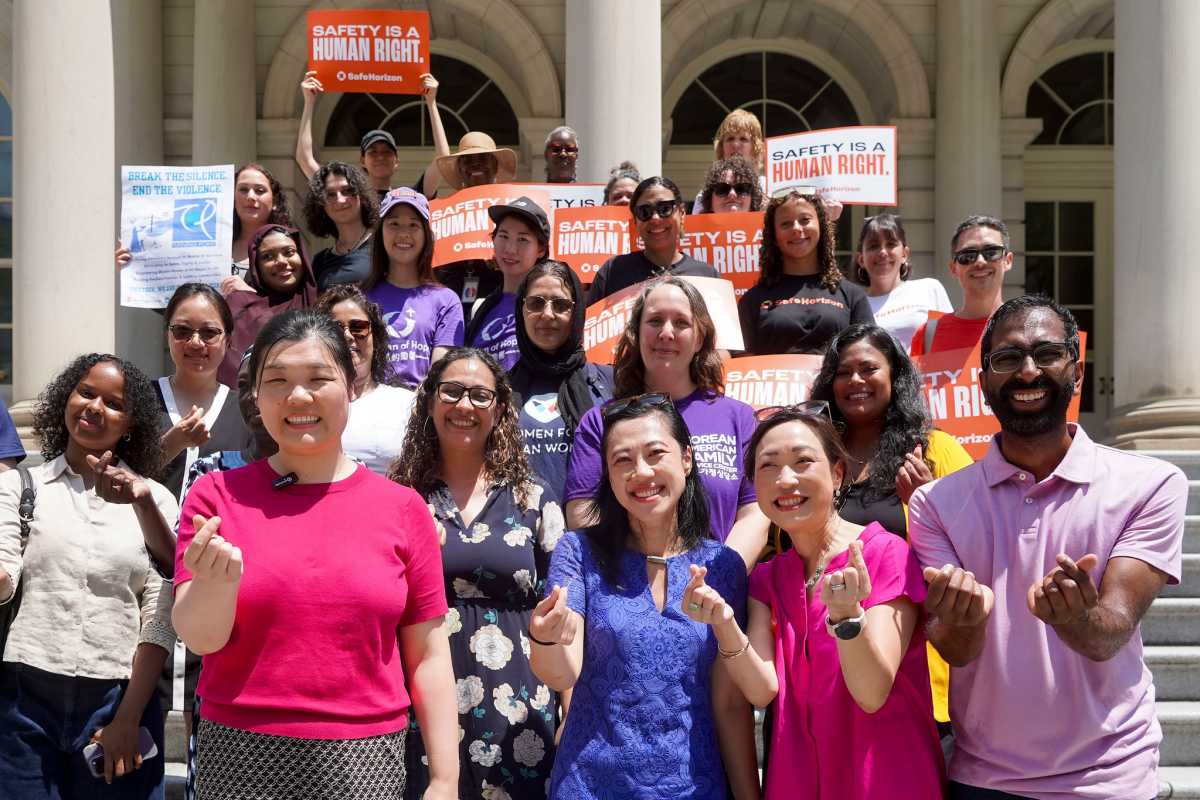 voteshekar's tweet card. Council Members and advocates celebrated a $3 million initiative funding culturally competent services for immigrant domestic violence survivors.
