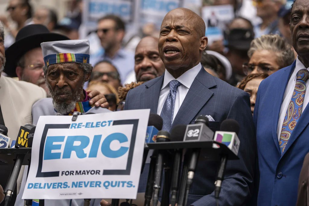 GoelzAlly's tweet card. A former police commissioner filed a lawsuit against New York City Mayor Eric Adams and top police officials.