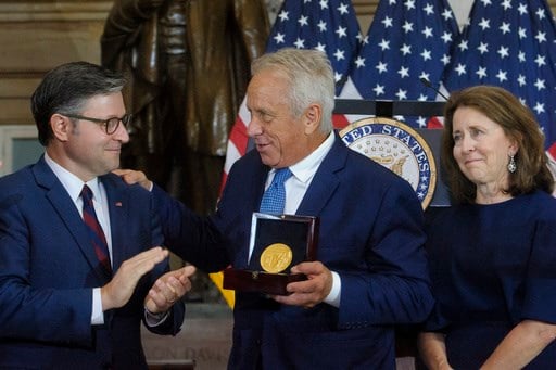 RepDaveTaylor's tweet card. WASHINGTON (AP) — Greg LeMond, who is one of the most decorated cyclists in American history as a three-time Tour de France winner, was honored Wednesday with the Congressional Gold Medal.