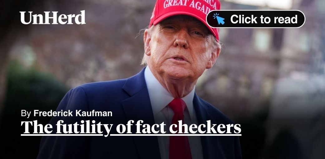 FredericKaufman's tweet card. The futility of fact checkers