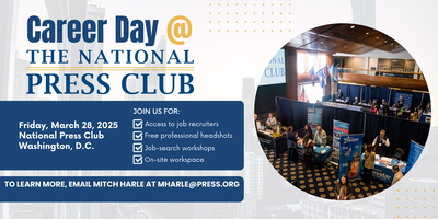 NPCPresident's tweet card. Looking for your next journalism or communication job? Meet recruiters, get training, update your headshot, and more during Career Day @NPC.