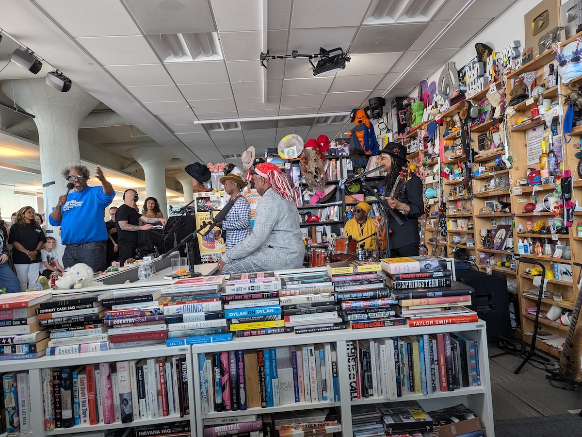 bcscomm's tweet card. Living Colour's performance on NPR's 'Tiny Desk' celebrates 35 years of their Grammy-winning album 'Time's Up' and Afrofuturism in music.