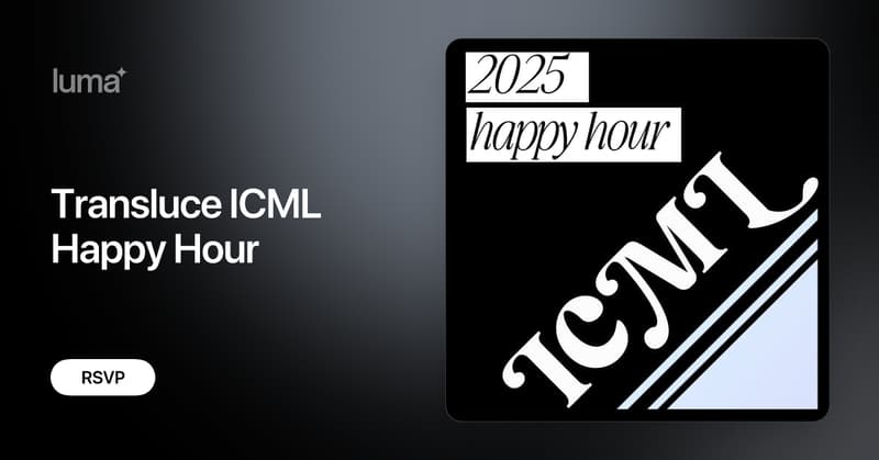 TransluceAI's tweet card. Transluce is hosting a happy hour at ICML 2025✨ Come meet members of our team and learn more about Transluce's vision and research. There will be drinks,…