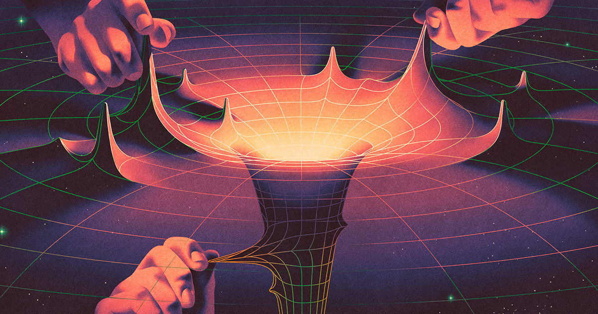 QuantaMagazine's tweet card. A team of mathematicians based in Vienna is developing tools to extend the scope of general relativity.