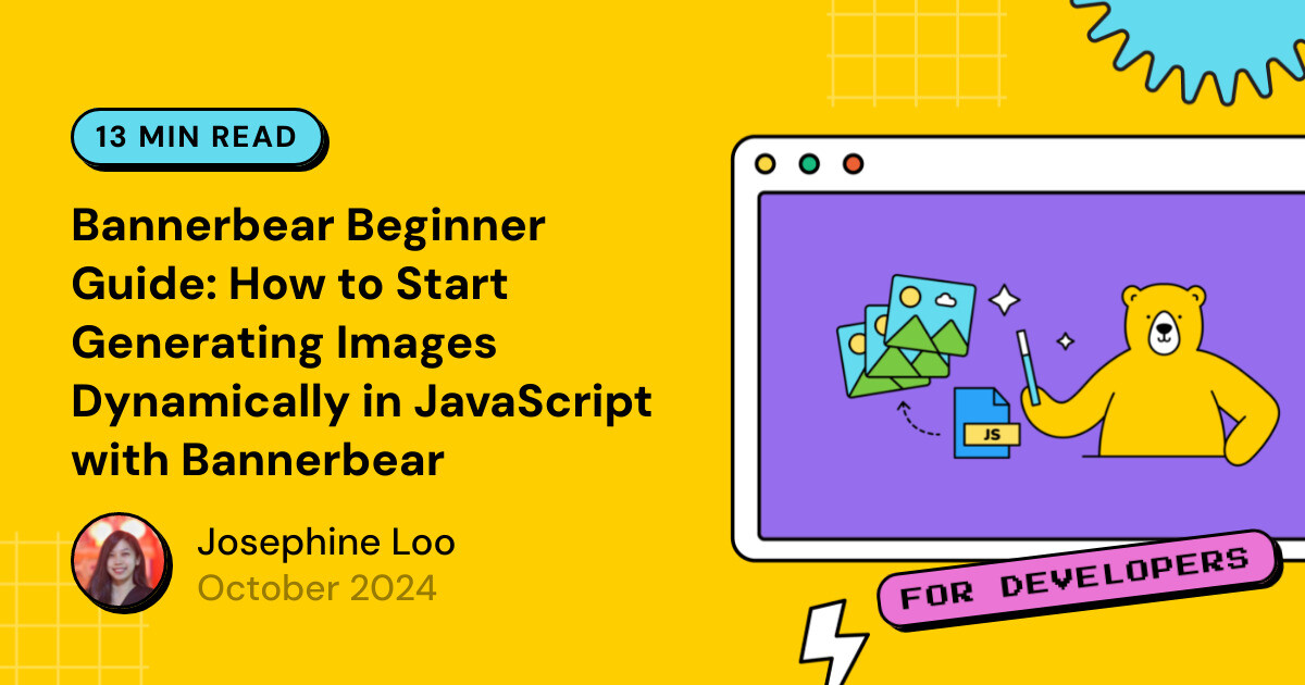 bannerbearHQ's tweet card. If you want to integrate dynamic image generation into your JavaScript project, this article is for you! Learn how to do it effortlessly with Bannerbear—we’ll walk you through the entire process,...