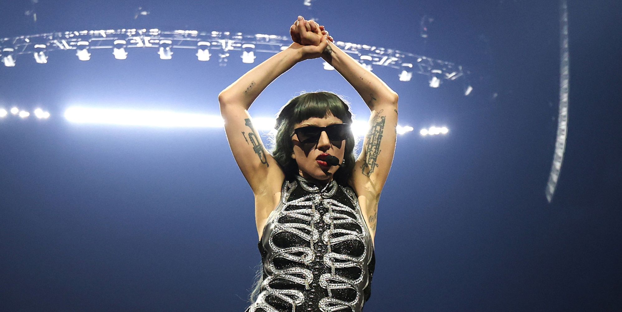 PinkNews's tweet card. Lady Gaga fans caused carnage during the opening night of the star’s Mayhem Ball, by flooding the big screen with hilarious NSFW messages.