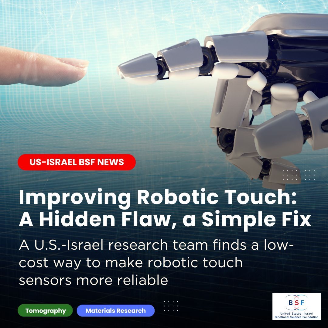 usisraelbsf's tweet card. Imagine a robot that can gently hold a grape without crushing it - or trace the edge of a tool with precision. To do that, it needs artificial skin that can truly “feel” touch, much like our own. But...