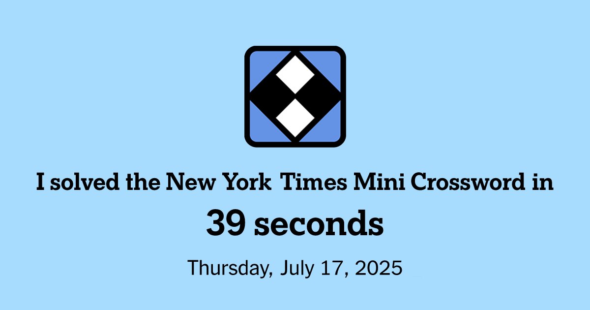 MontanaMJE's tweet card. All the fun of the larger New York Times Crossword, but you can solve it in seconds.