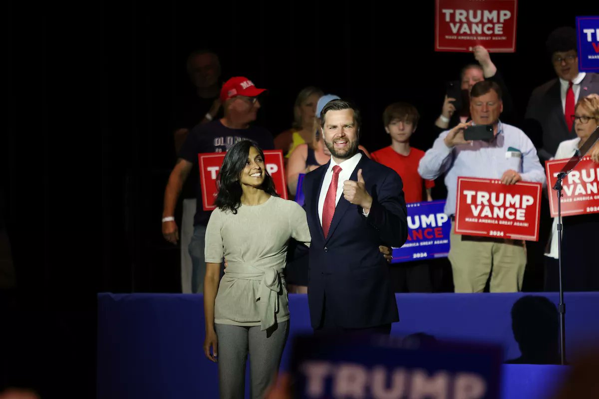 madeline_fening's tweet card. Senator J.D. Vance of Ohio, the Republican nominee for Vice President, brought thousands of supporters to Middletown High School on July 22, but only a few hundred got in. The line to see Vance's...