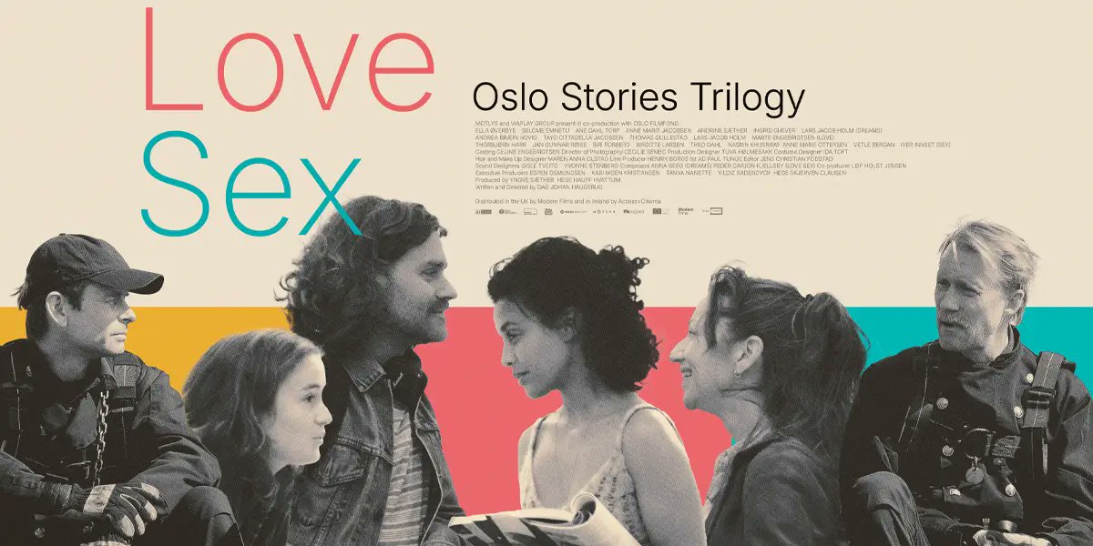 LoudAndClearRvs's tweet card. Our exclusive poster reveal for all three movies in Dag Johan Haugerud's Oslo Stories Trilogy: Dreams Love Sex, which will be released in August.