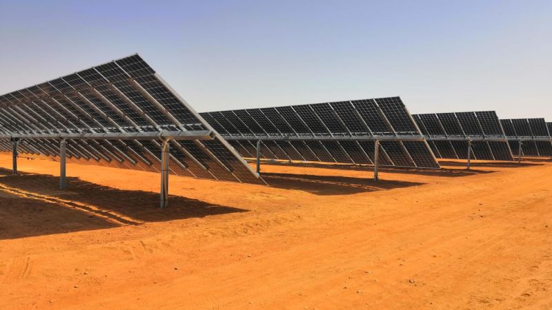 RobMajteles's tweet card. Egypt’s first large-scale hybrid solar and battery plant has begun construction as the country looks to its abundant sunshine to help fix its energy crisis.