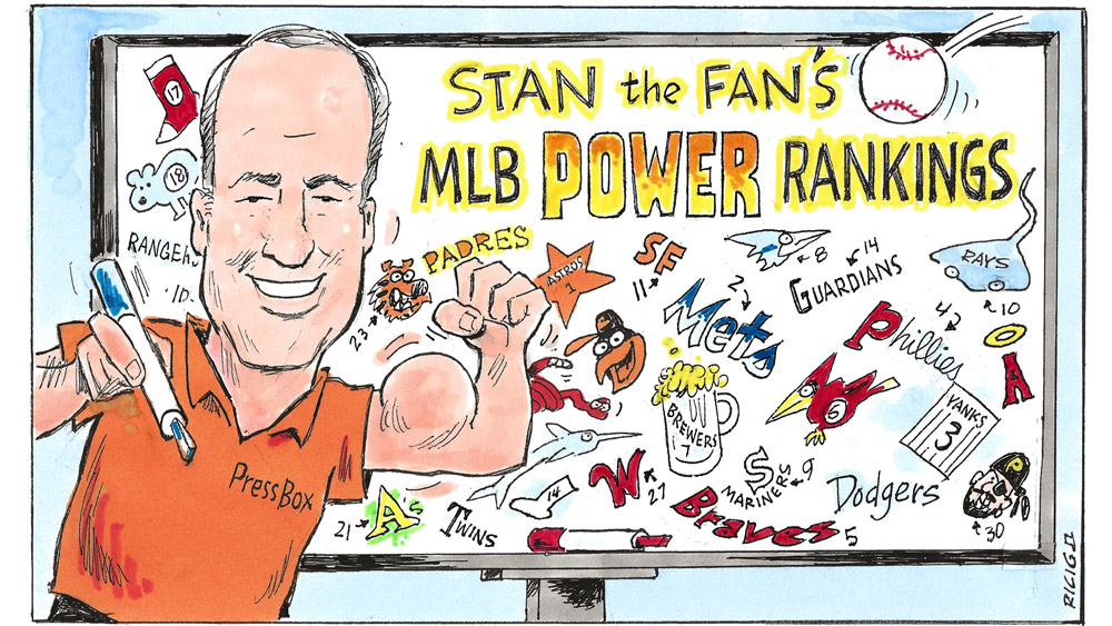 PressBoxOnline's tweet card. Stan "The Fan" Charles shares his latest MLB power rankings, and the Orioles remain at No. 24.