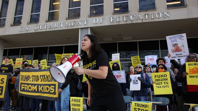 CNNPolitics's tweet card. The Supreme Court on Monday said President Donald Trump may proceed with his plan to carry out mass layoffs at the Department of Education in the latest win for the White House at the conservative...