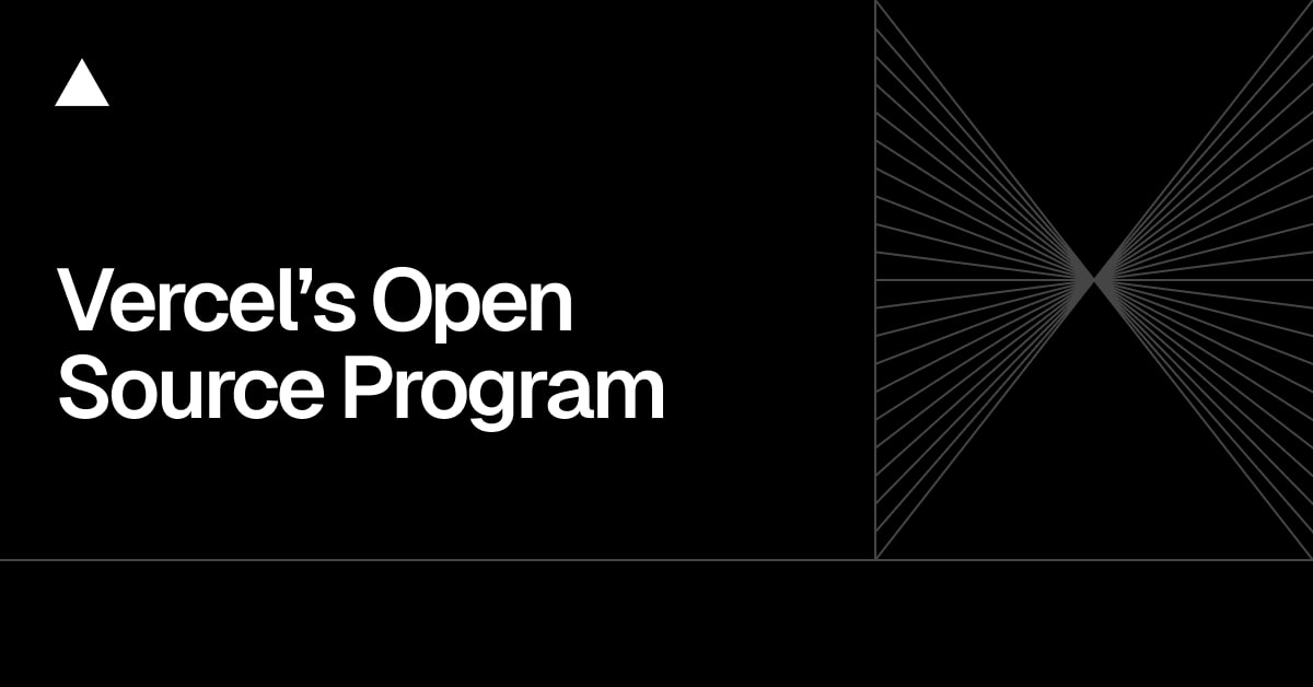 vercel's tweet card. Power your open source project with Vercel platform credits, exclusive community support, and extra benefits.