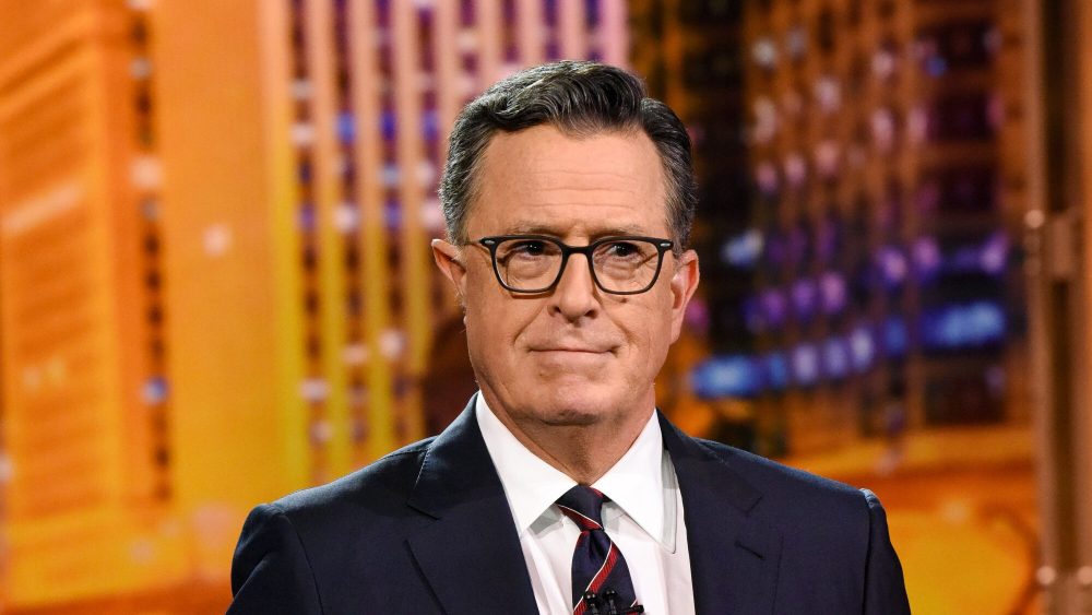 ReelTalker's tweet card. Stephen Colbert told Trump "Go f--- yourself" after the president had said 'I absolutely love that Colbert was fired.'