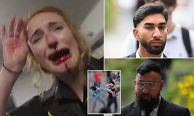 Jonathan_Hinder's tweet card. Constable Lydia Ward, who jurors heard is heavily pregnant, told of being 'terrified' after coming under attack - as new police footage was shown to a court.