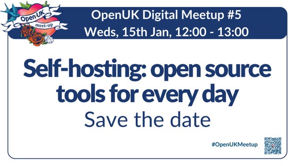 lornajane's tweet card. SAVE THE DATE Join us on Wednesday 15th January for the Fifth OpenUK Digital Meetup, our online-only event for OpenUK community members. We will have the speaker info to b