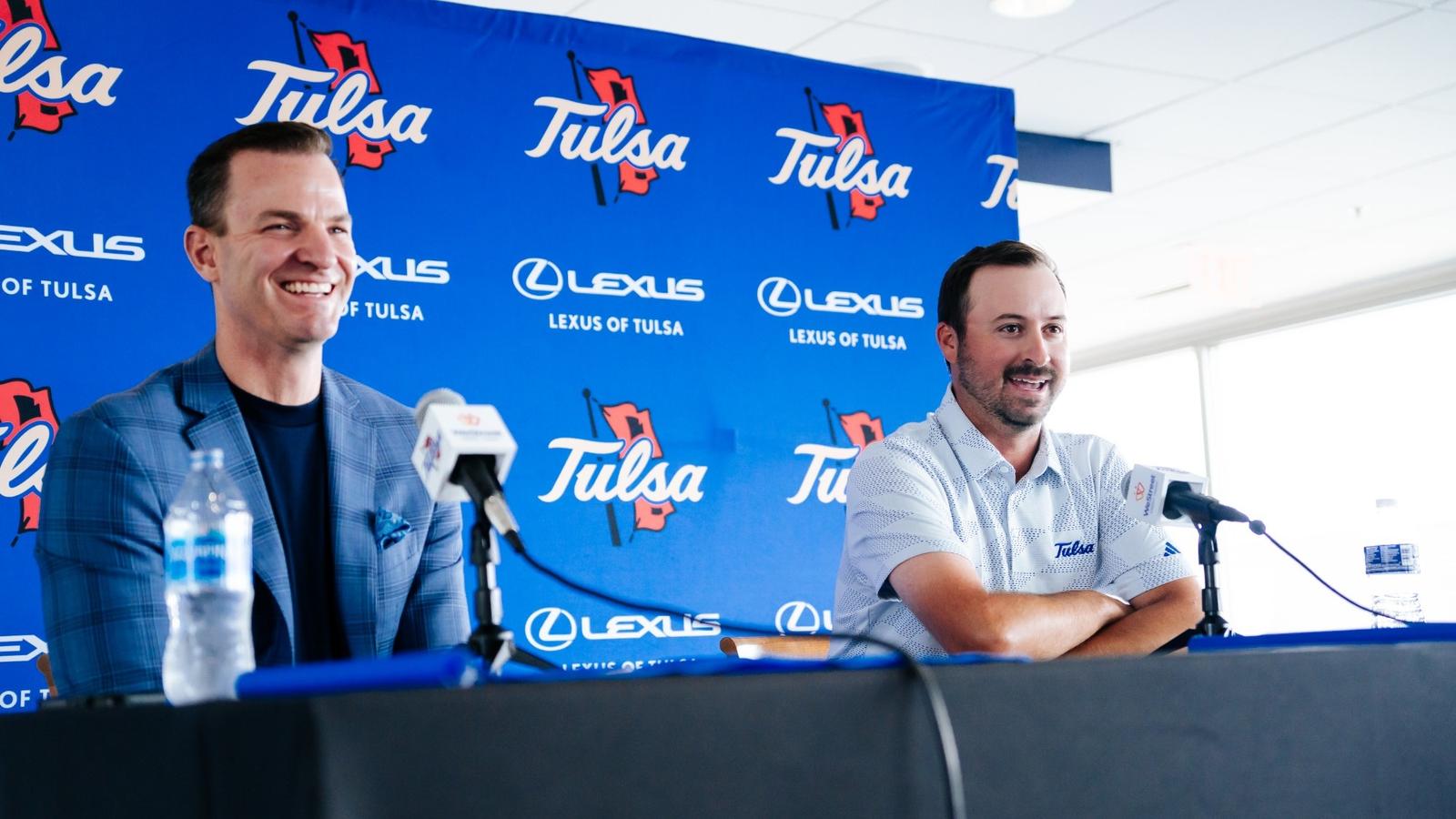 TulsaMensGolf's tweet card. The University of Tulsa's Director of Athletics, Justin Moore , announced Brandon Wilkins as the Men's Golf Coach on Wednesday afternoon. Click the play butt...