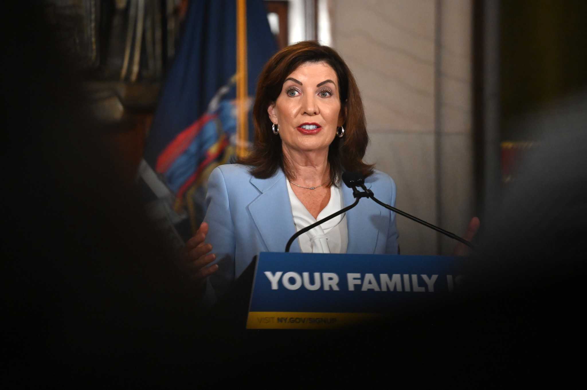 DanClarkReports's tweet card. “We will be sure to make sure everyone knows about that," Hochul said.