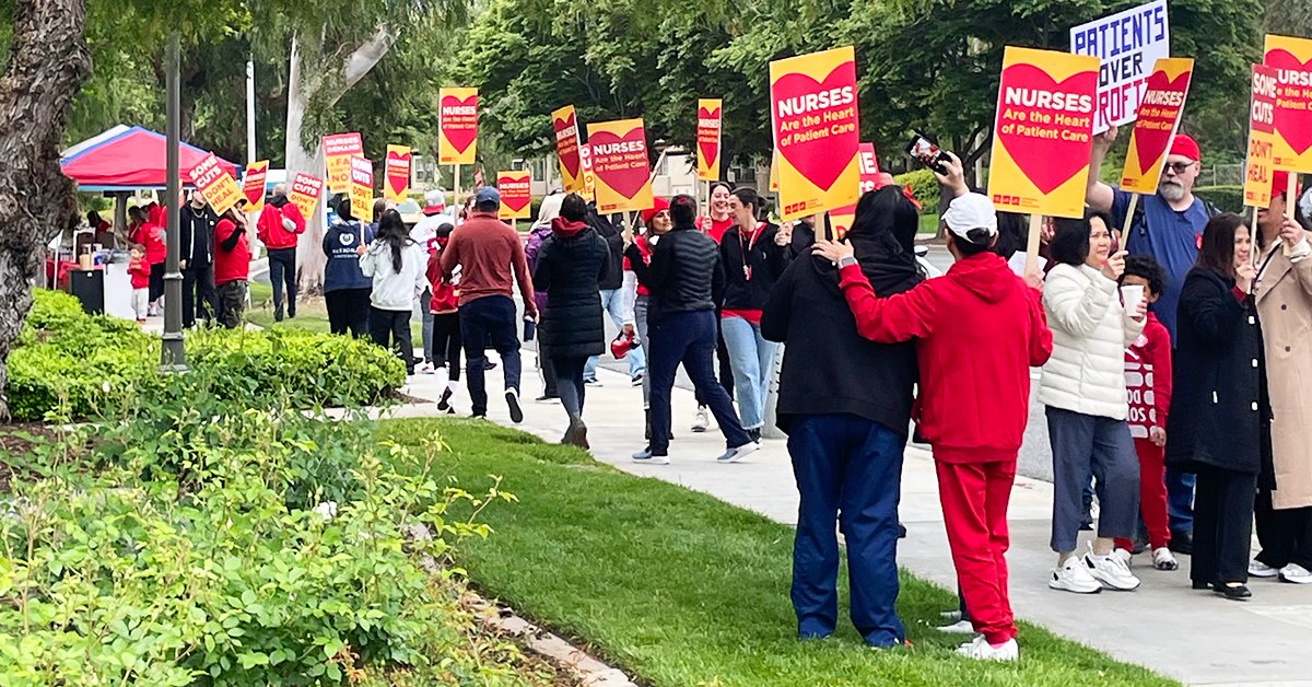 CalNurses's tweet card. Registered nurses at Henry Mayo Newhall Hospital in Valencia, Calif., voted overwhelmingly in favor of ratifying a new three-year contract on July 9, winning protections to improve patient safety and...