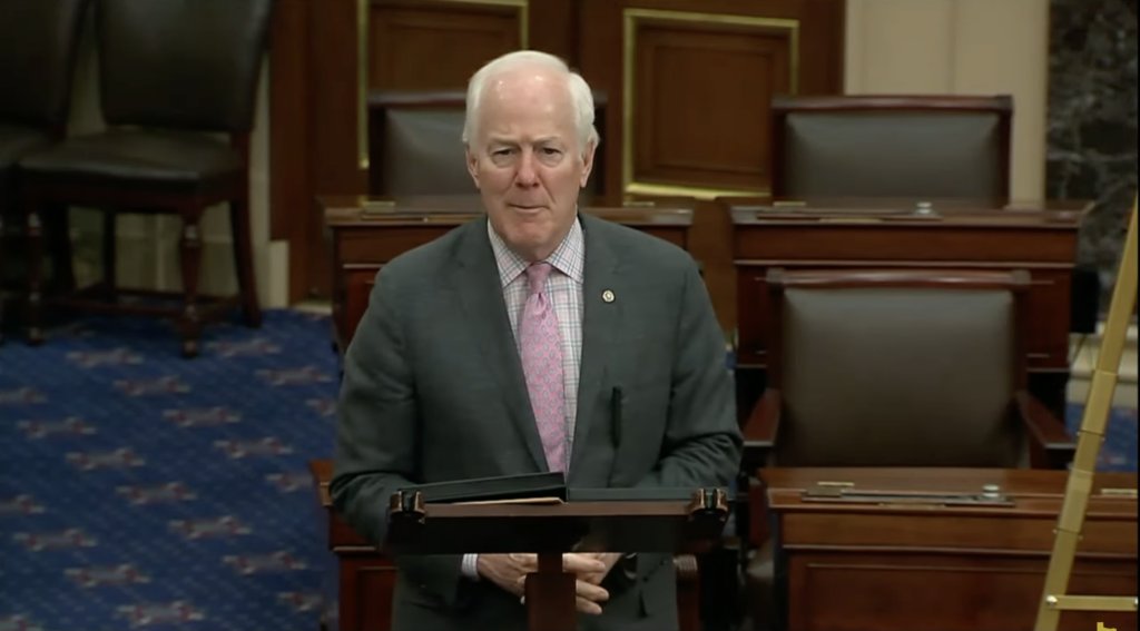 heyjuliesue's tweet card. Sen. Cornyn (R-Texas) declared Tuesday that the ouster of Kevin McCarthy as Speaker of the House was akin to a “terrorist attack.”