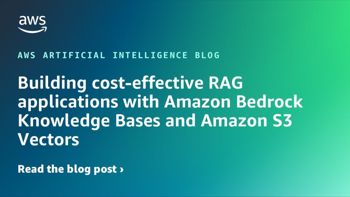 TomorrowNook's tweet card. In this post, we demonstrate how to integrate Amazon S3 Vectors with Amazon Bedrock Knowledge Bases for RAG applications. You'll learn a practical approach to scale your knowledge bases to handle...